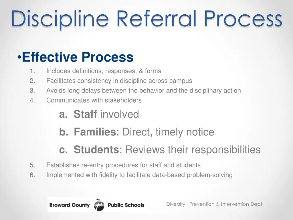 discipline referral process