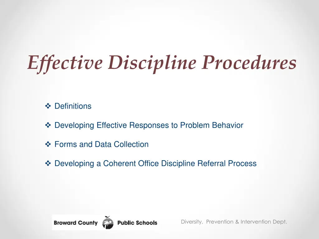 effective discipline procedures