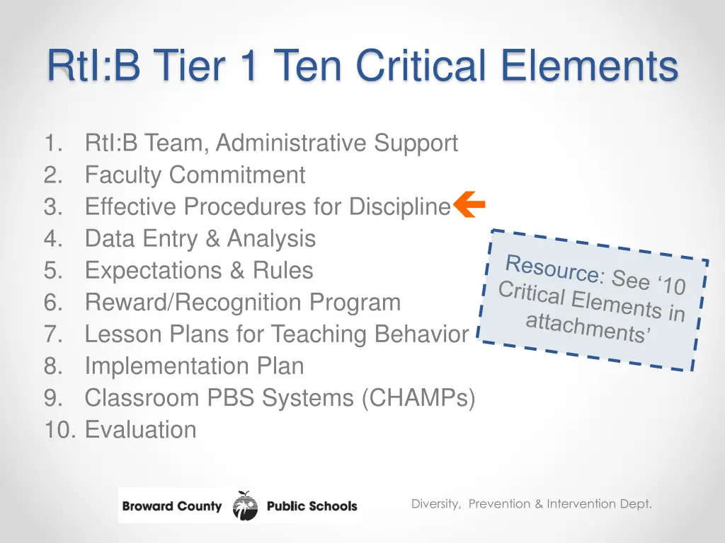 rti b tier 1 ten critical elements