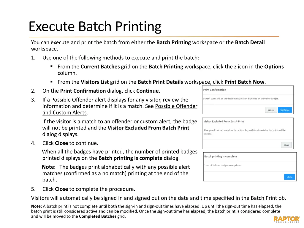 execute batch printing