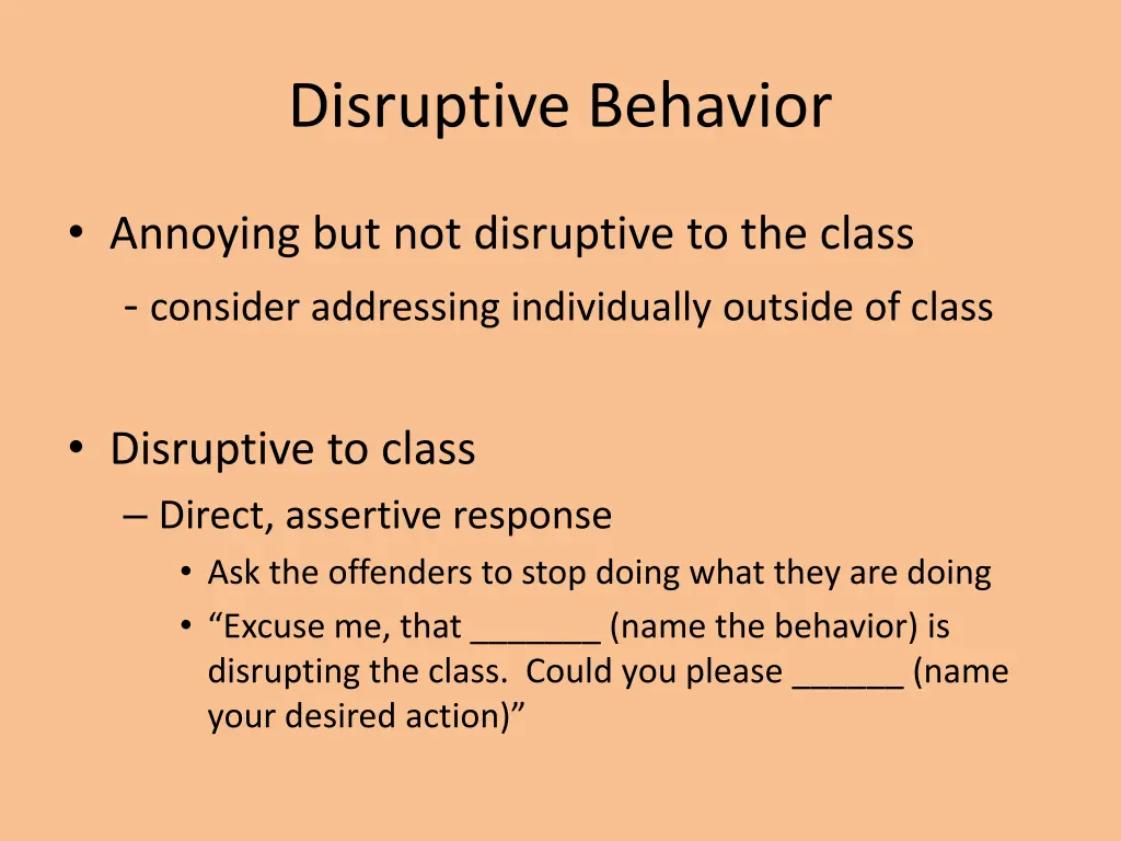 disruptive behavior