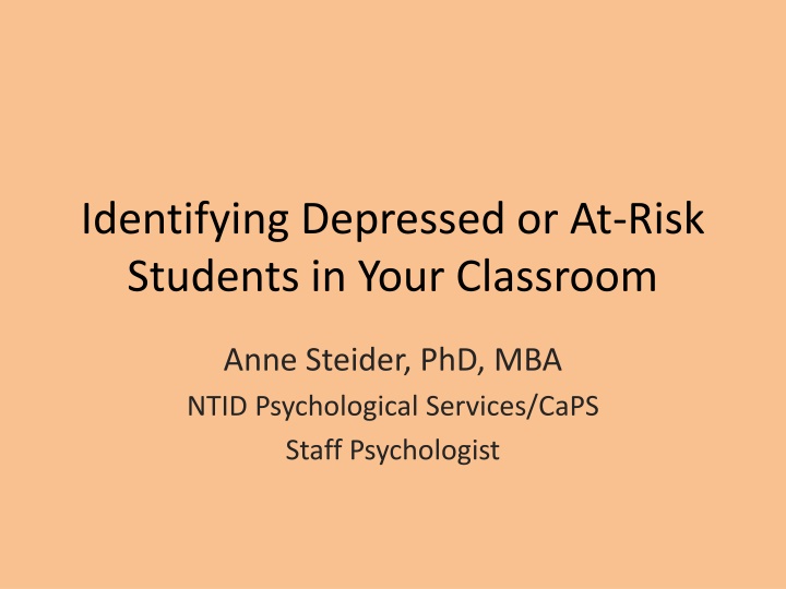 identifying depressed or at risk students in your