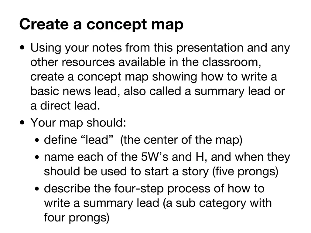 create a concept map