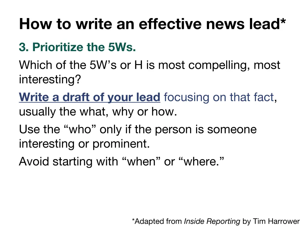 how to write an effective news lead 2