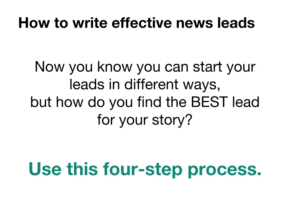 how to write effective news leads