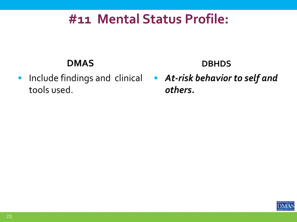 11 mental status profile