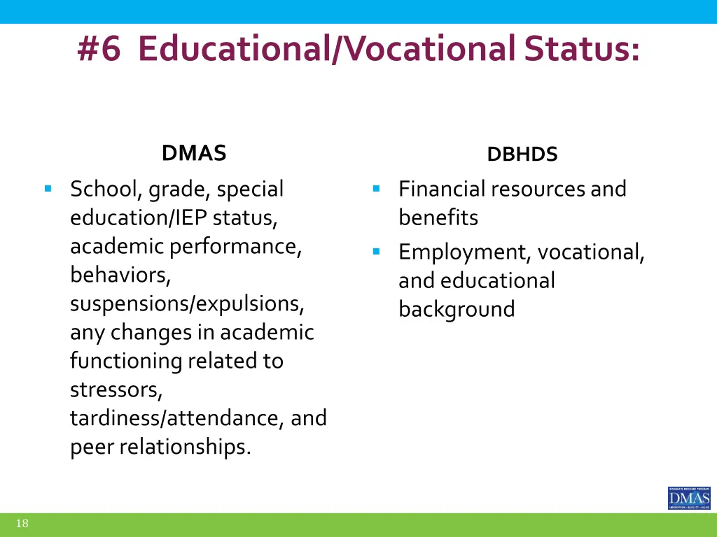 6 educational vocational status