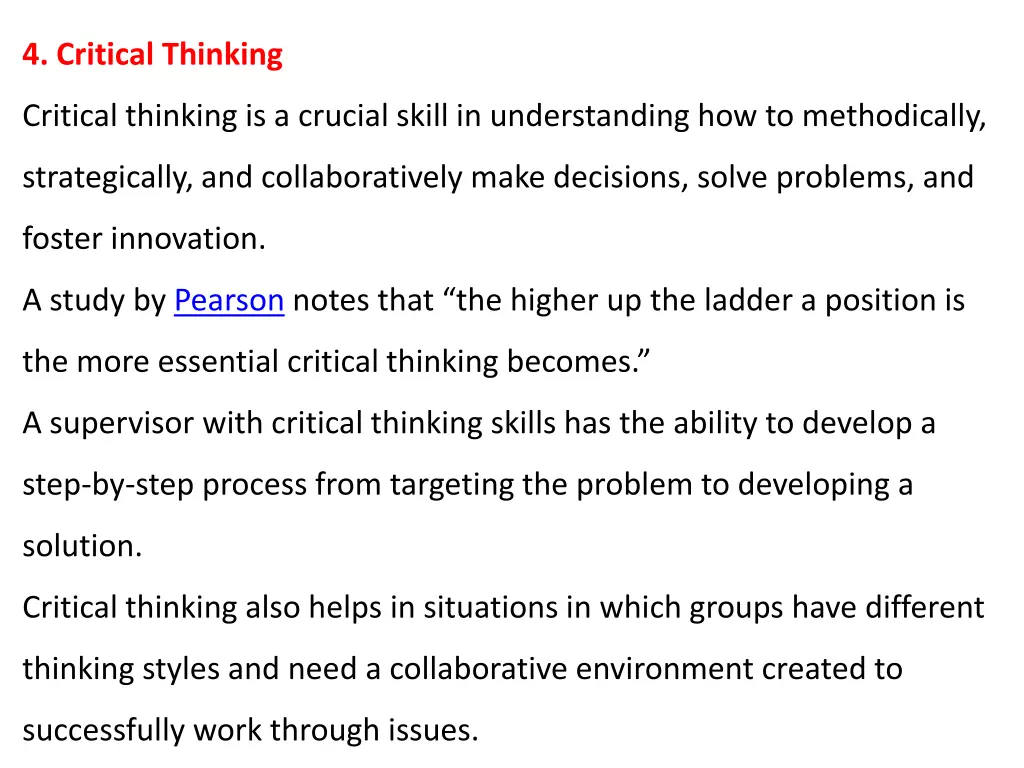 4 critical thinking