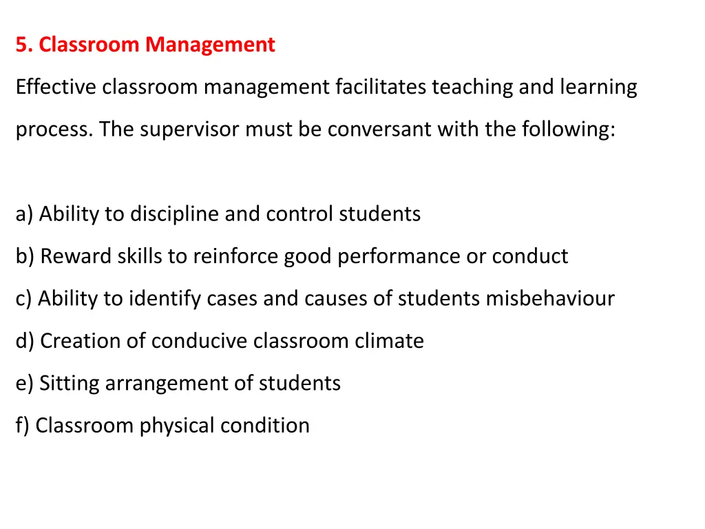 5 classroom management