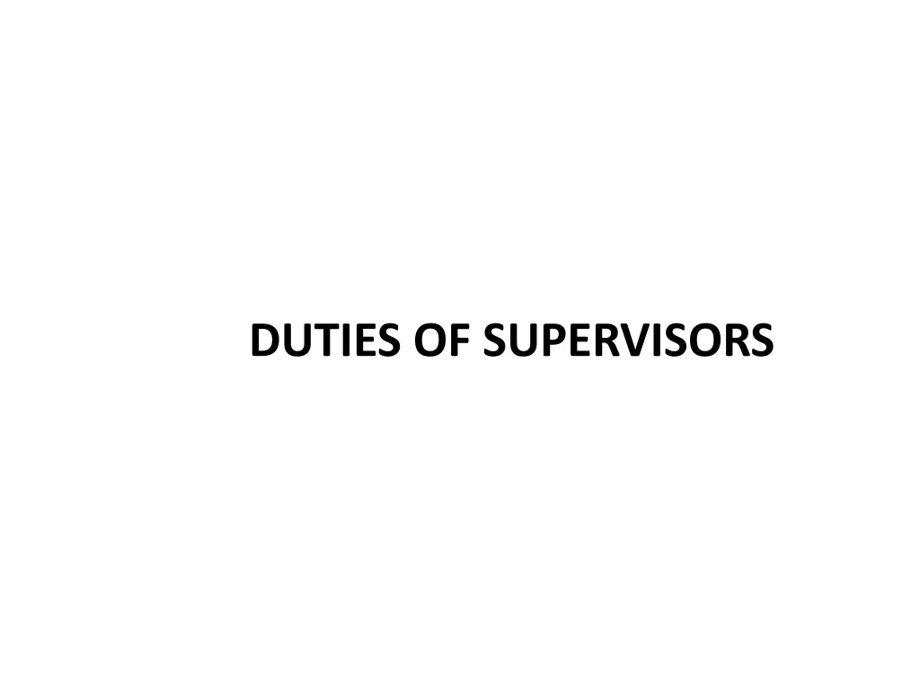 duties of supervisors