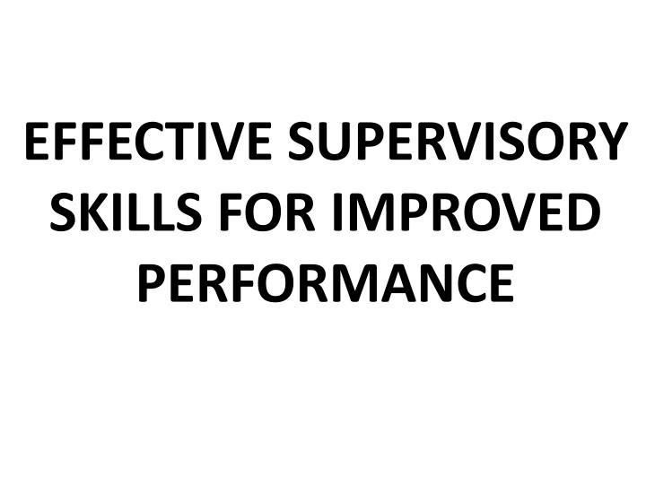 effective supervisory skills for improved