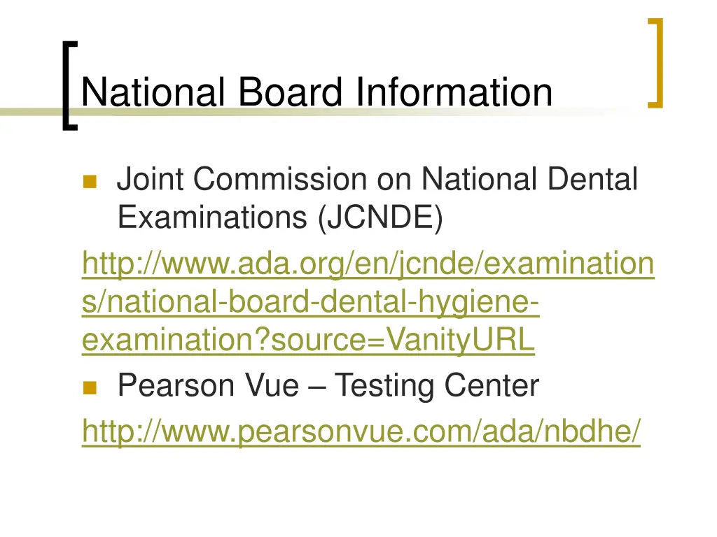 national board information