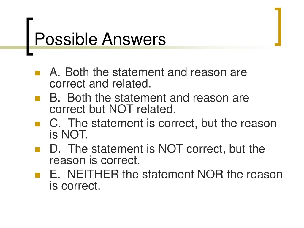 possible answers 2