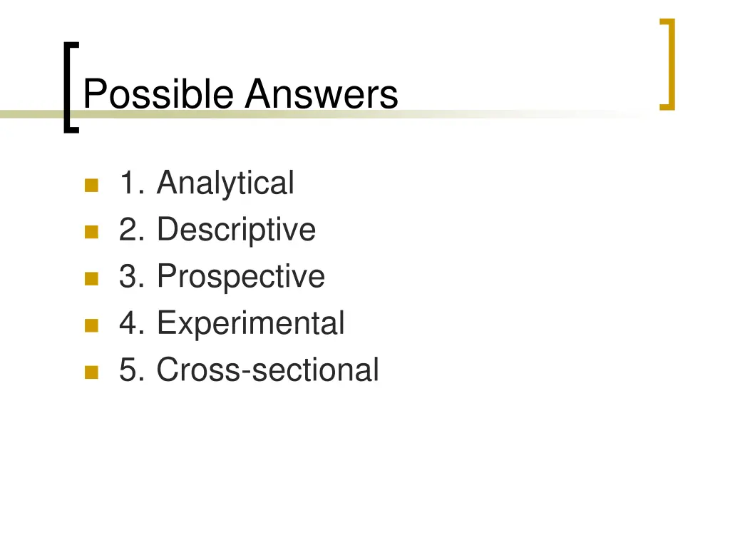 possible answers 4