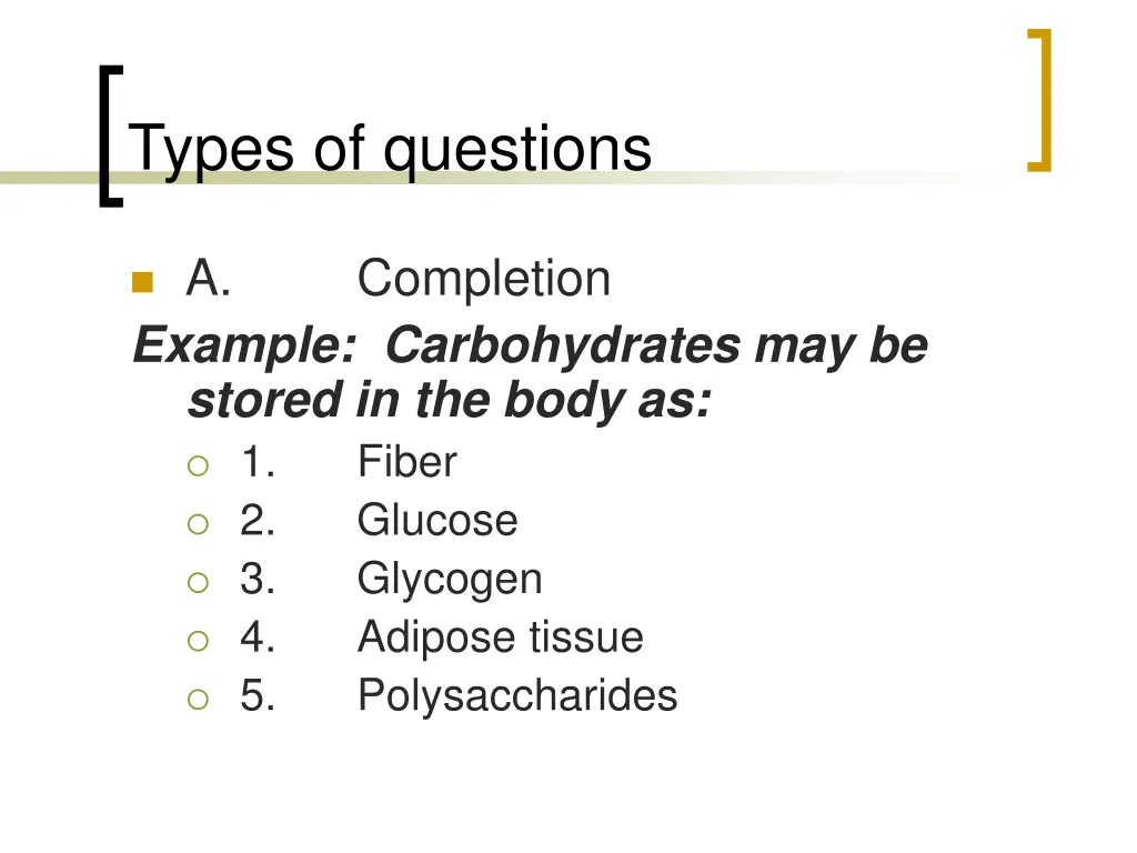 types of questions