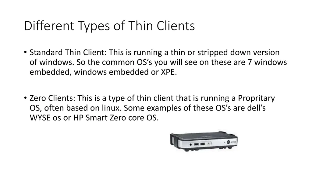 different types of thin clients