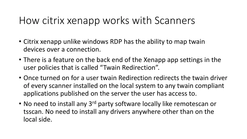 how citrix xenapp works with scanners