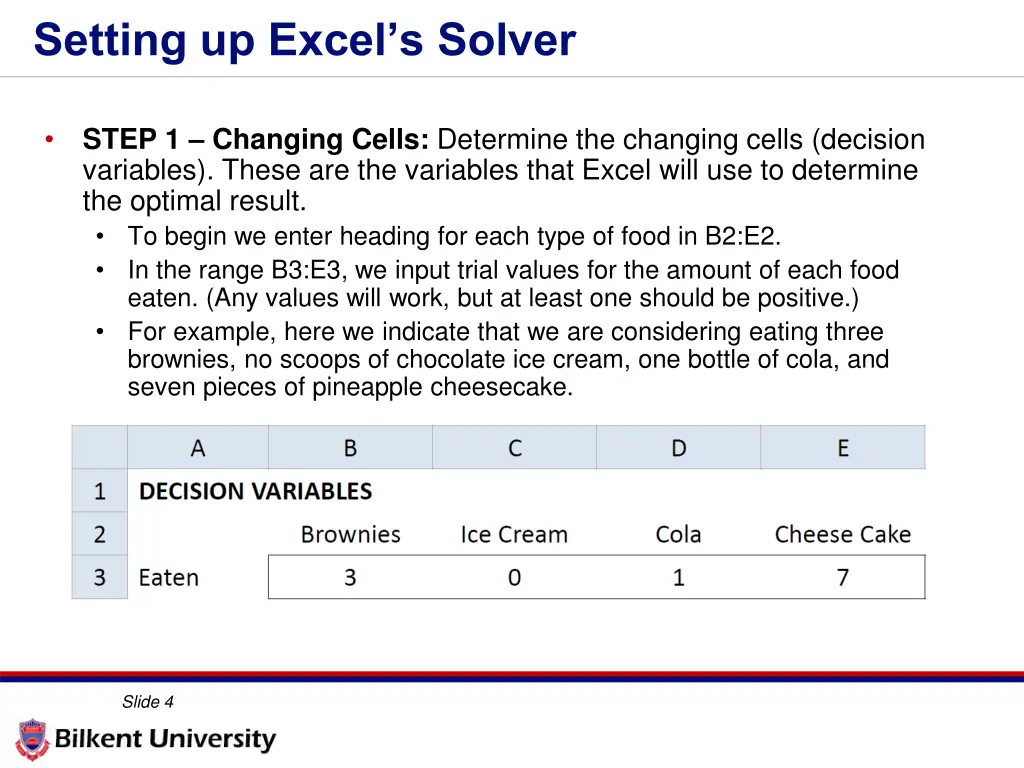 setting up excel s solver