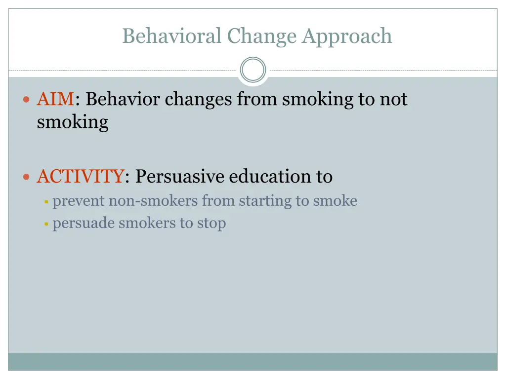 behavioral change approach