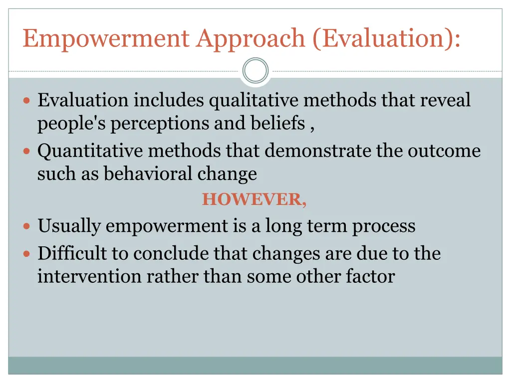 empowerment approach evaluation