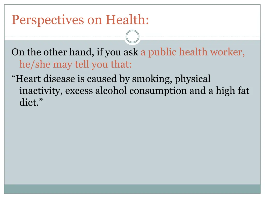 perspectives on health 2