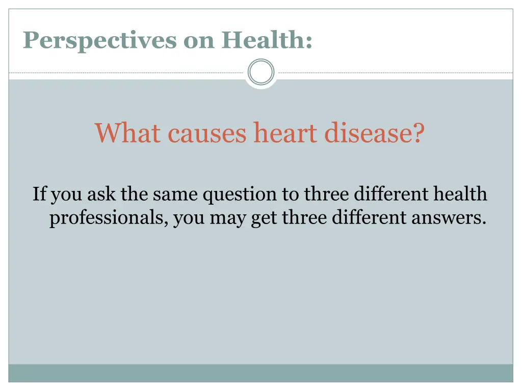 perspectives on health