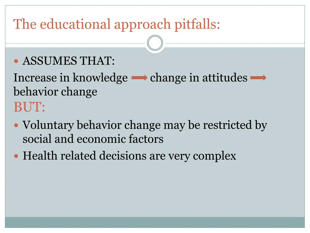 the educational approach pitfalls