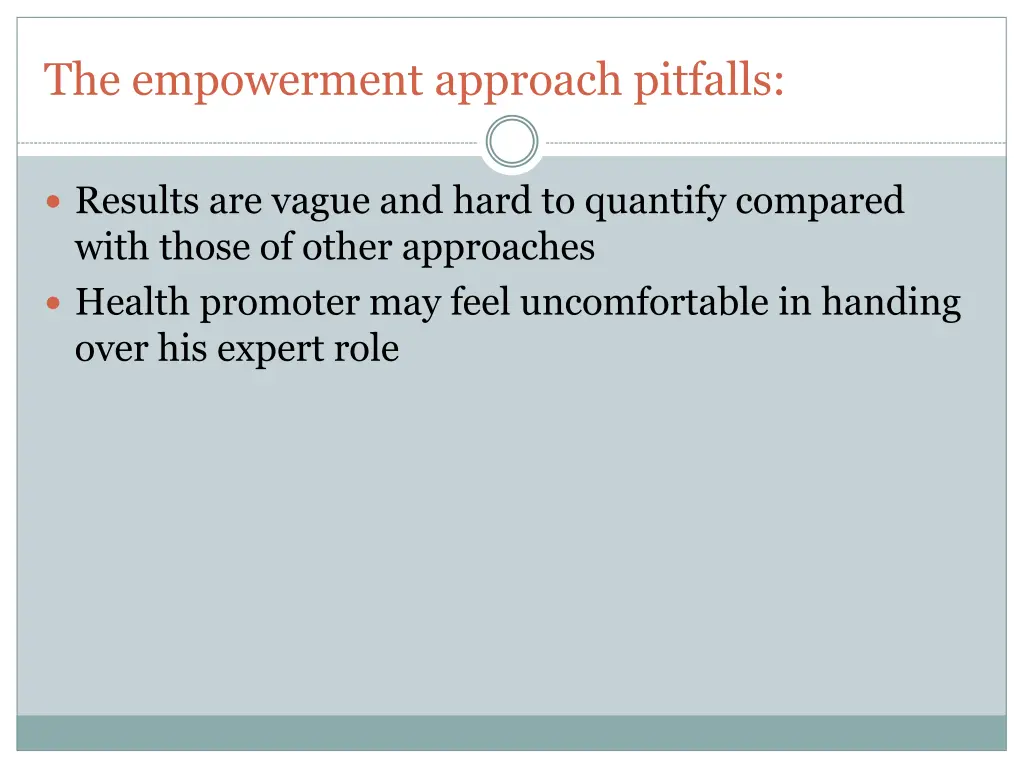 the empowerment approach pitfalls