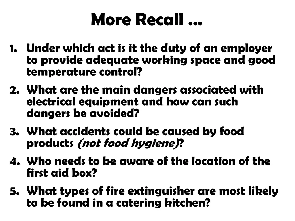 more recall