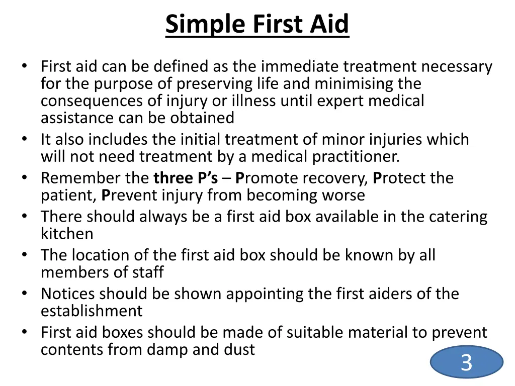 simple first aid