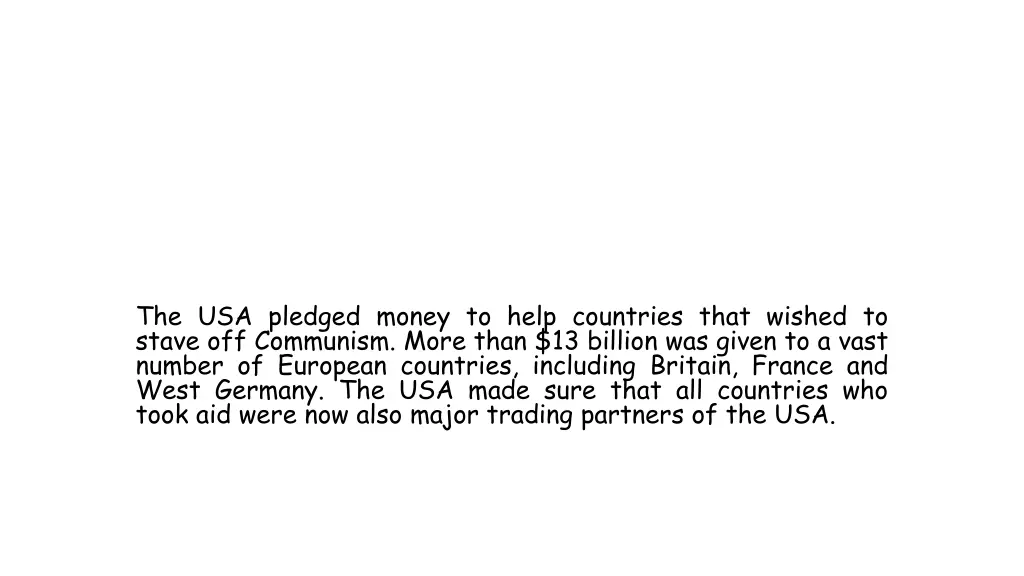 the usa pledged money to help countries that