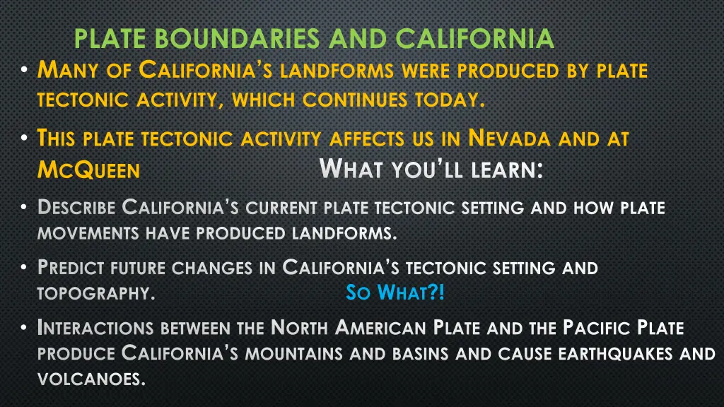 plate boundaries and california 1