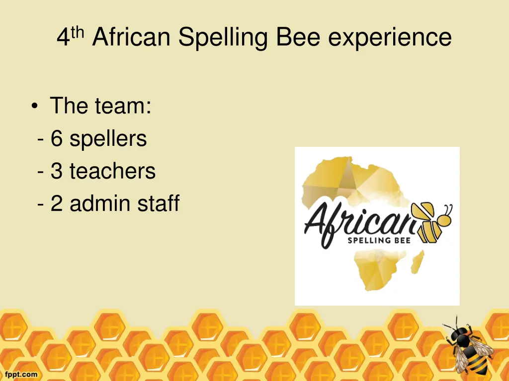 4 th african spelling bee experience