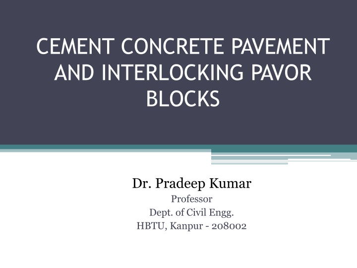 cement concrete pavement and interlocking pavor