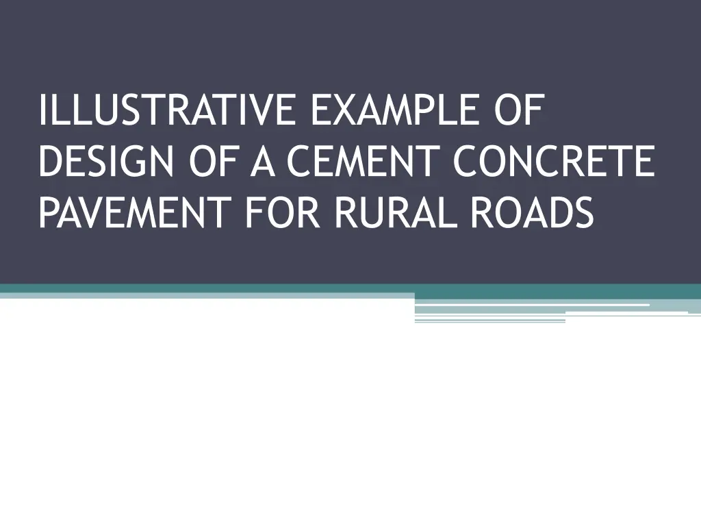 illustrative example of design of a cement