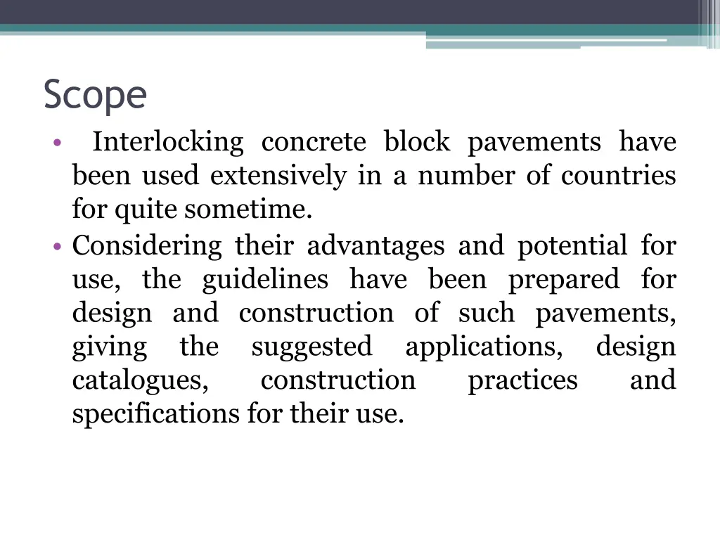 scope interlocking concrete block pavements have