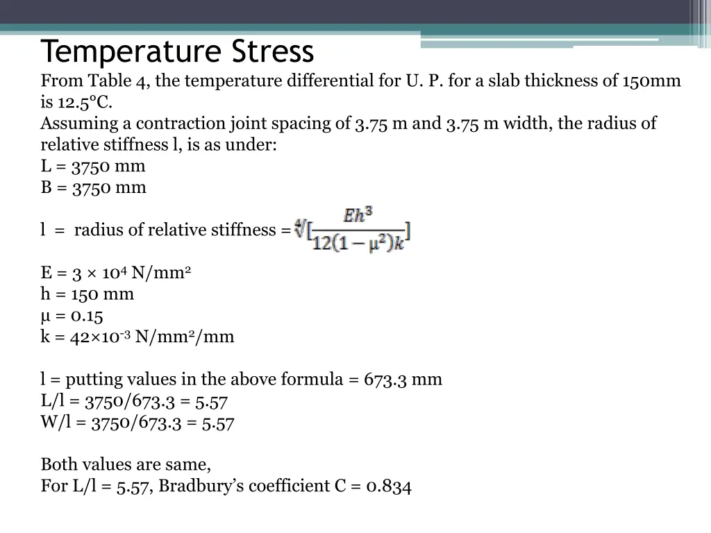 temperature stress from table 4 the temperature