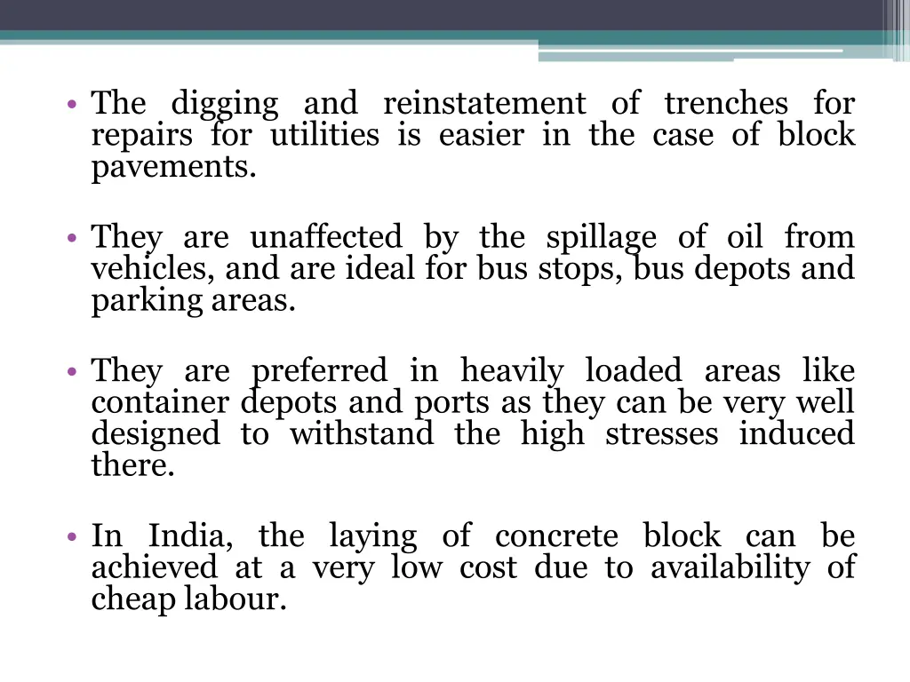 the digging and reinstatement of trenches