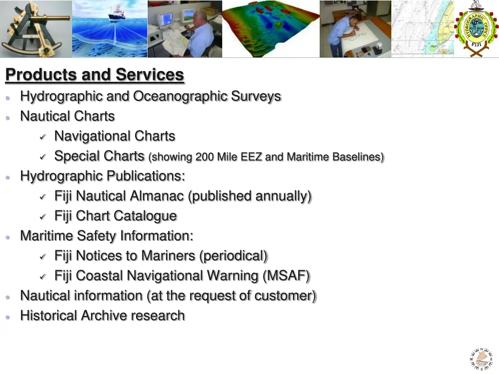 products and services hydrographic