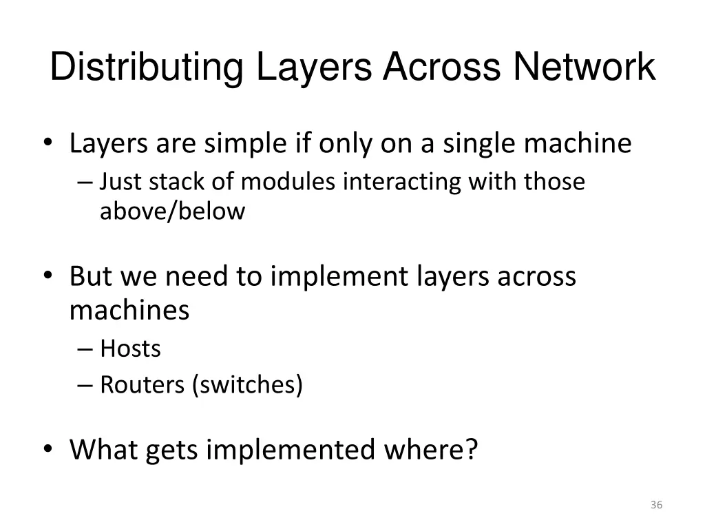 distributing layers across network