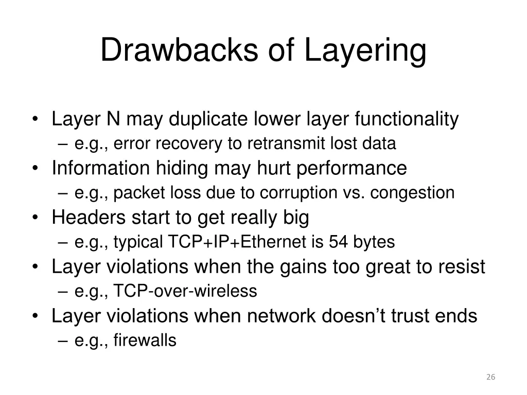 drawbacks of layering