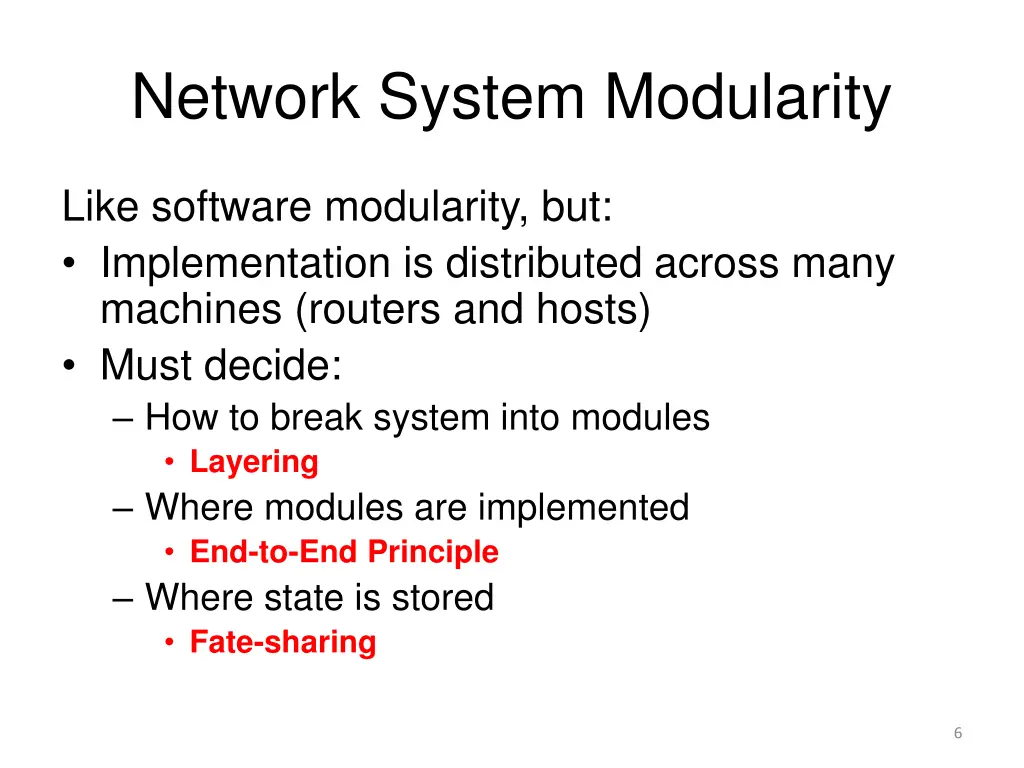 network system modularity