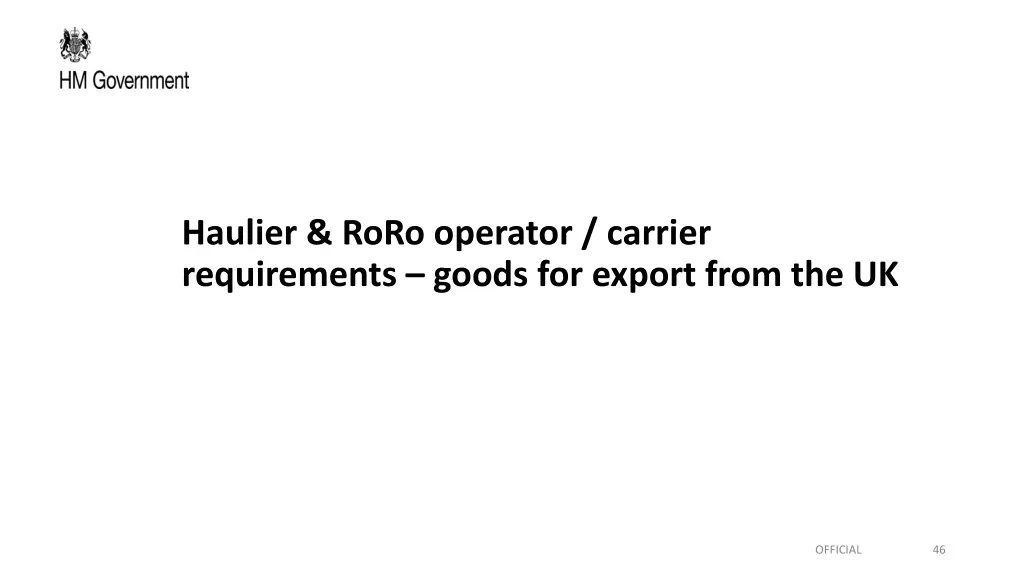 haulier roro operator carrier requirements goods 1