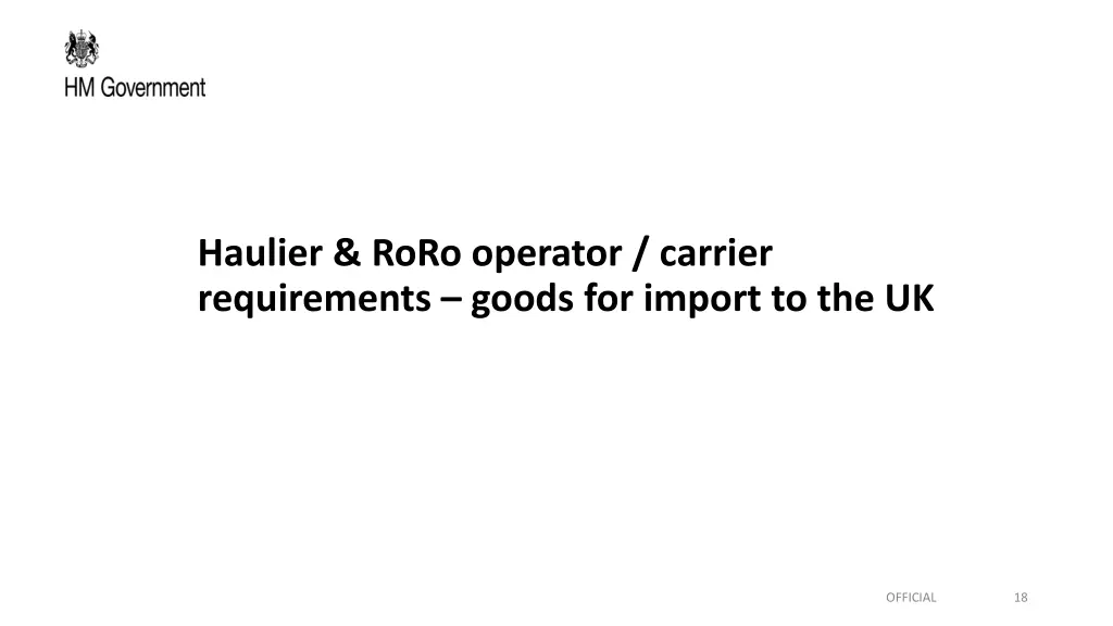 haulier roro operator carrier requirements goods