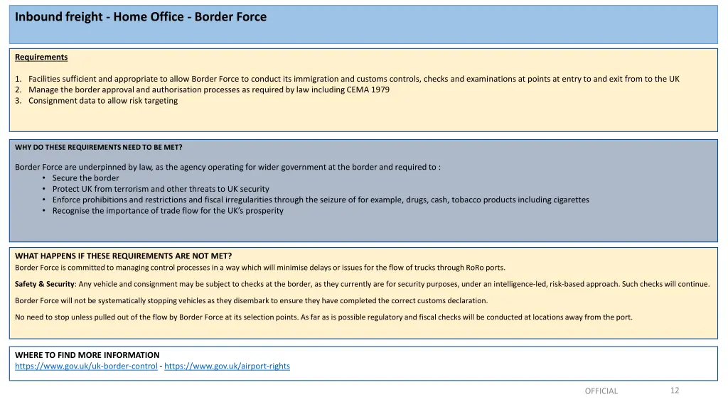 inbound freight home office border force