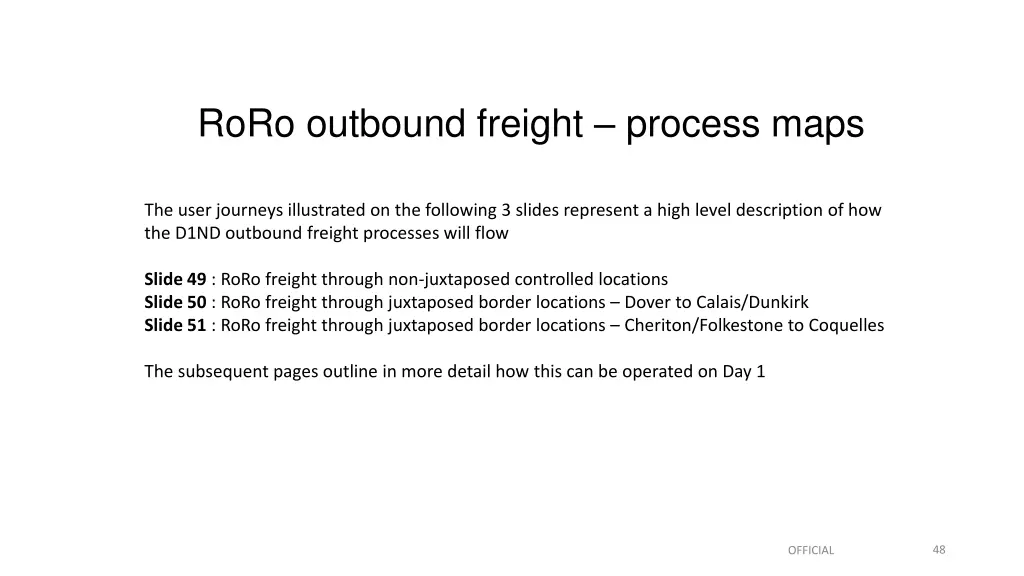 roro outbound freight process maps