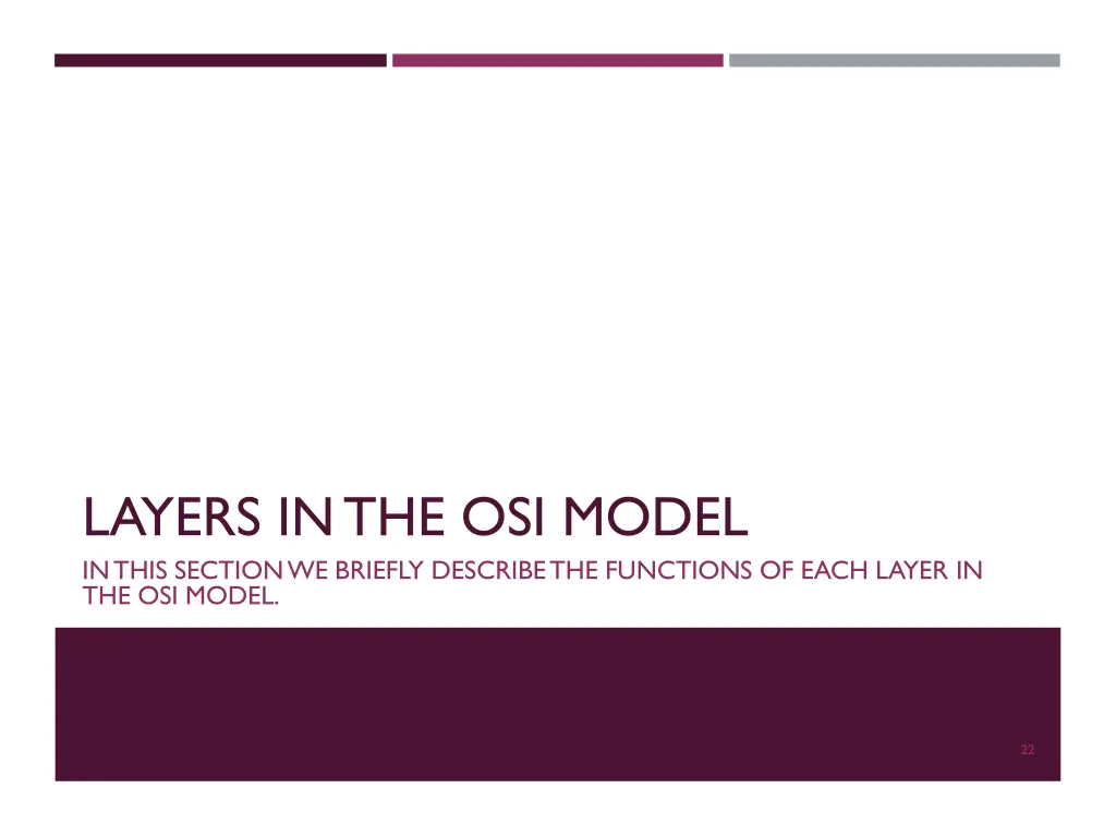 layers in the osi model in this section