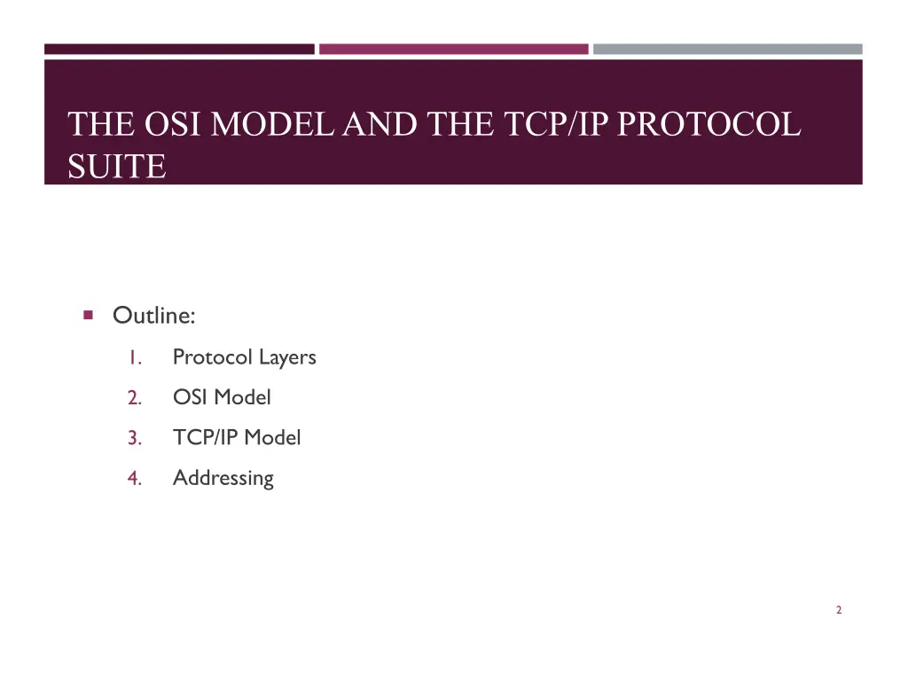 the osi model and the tcp ip protocol suite