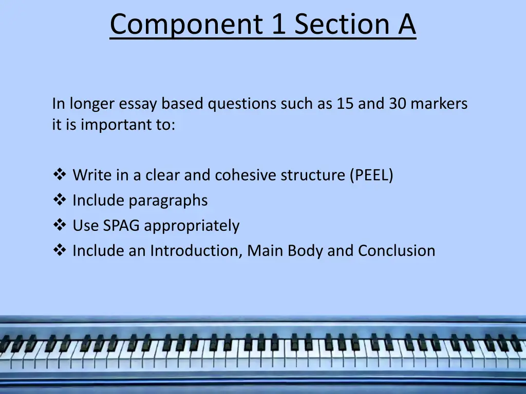 component 1 section a