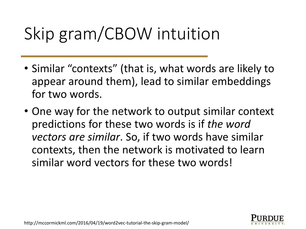 skip gram cbow intuition